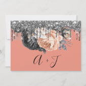 日付の保存花模様バラドリップバラシルバー セーブザデート (裏面)