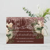 日付の保存花模様バラドリップバラ茶色 セーブザデート (スタンド正面)