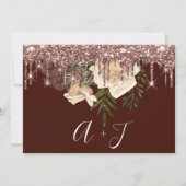 日付の保存花模様バラドリップバラ茶色 セーブザデート (裏面)