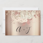 日付の保存花模様バラ金ゴールドが白 セーブザデート (裏面)