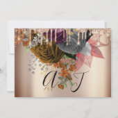 日付の保存花模様バラ金ゴールドが茶色 セーブザデート (裏面)