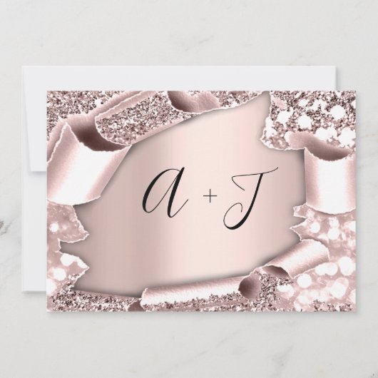 日付の保存花模様バラ3Dフレーム王室の セーブザデート (裏面)