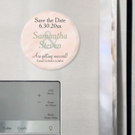 日付の保存赤面セージ緑の水色 マグネット