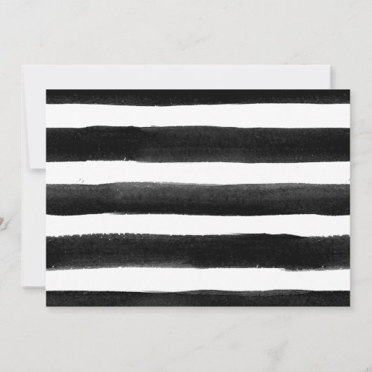 日付の保存赤面ピンクのフローラ水の色のストライプ セーブザデート (裏面)