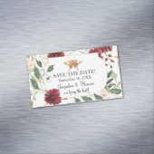 日付の保存赤面ピンクホワイトバタフライフローラ マグネット名刺 (インサイチュ)