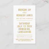 日付の保存赤面ピンク金ゴールド紙吹雪100カード 名刺 (裏面)