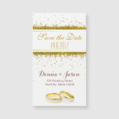 日付の保存金ゴールドグリッターリングや輪 – 磁気カード (正面)