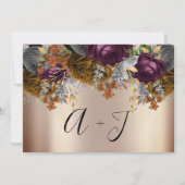 日付の保存金ゴールドフローラバラ秋 セーブザデート (裏面)