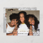 日付の保存金ゴールド写真バラ甘い16ブライダル ポストカード (正面/裏面)