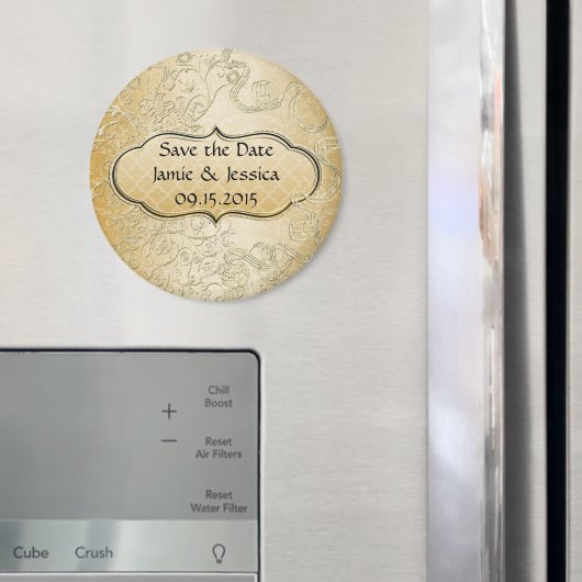 日付の保存金ゴールド結婚式の保存日付 マグネット (インサイチュ (冷蔵庫))