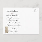 日付の保存金ゴールドPineapple 案内ポストカード (裏面)