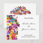 日付の保存 – の結婚はがき 案内ポストカード (正面/裏面)