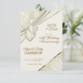 日付の保存 – アイボリー作成記念日 招待状 (スタンド正面)