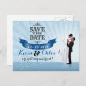 日付の保存（アフリカ系アメリカ人カップル） 案内ポストカード (正面/裏面)