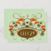 日付の保存 – エッジを使用したポップス 案内ポストカード (正面/裏面)