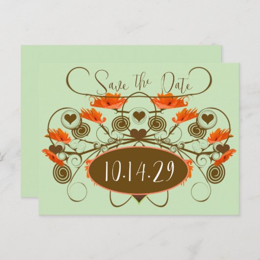 日付の保存 – エッジを使用したポップス 案内ポストカード (正面/裏面)