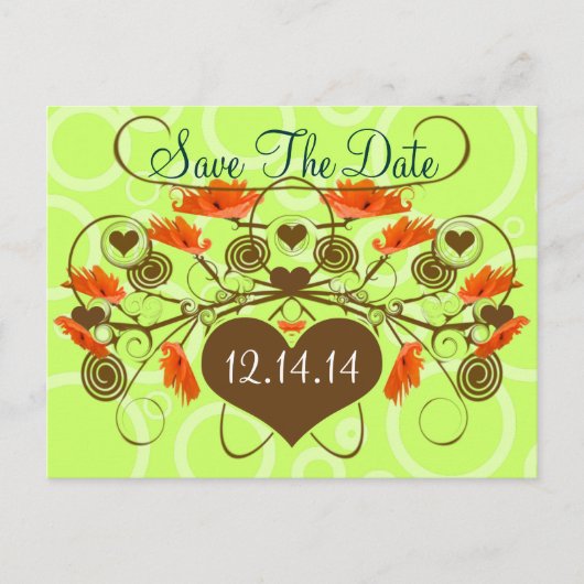 日付の保存 – エッジを使用したポップス 案内ポストカード (正面)