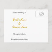 日付の保存 – エンボス 案内ポストカード (裏面)