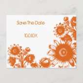 日付の保存 – オレンジ色の白いヴィンテージの花 案内ポストカード (正面)