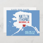 日付の保存 – カスタマイズ可能 – アラスカ セーブザデート (正面/裏面)