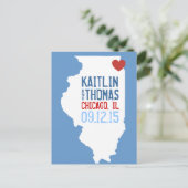 日付の保存 – カスタマイズ可能 – イリノイ 案内ポストカード (スタンド正面)