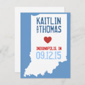 日付の保存 – カスタマイズ可能 – インディアナ 案内ポストカード (正面/裏面)