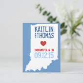 日付の保存 – カスタマイズ可能 – インディアナ 案内ポストカード (スタンド正面)