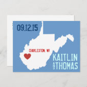 日付の保存 – カスタマイズ可能 – ウェストバージニア 案内ポストカード (正面/裏面)