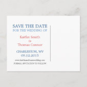 日付の保存 – カスタマイズ可能 – ウェストバージニア 案内ポストカード (裏面)