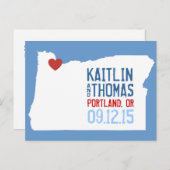 日付の保存 – カスタマイズ可能 – オレゴン 案内ポストカード (正面/裏面)