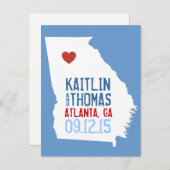 日付の保存 – カスタマイズ可能 – ジョージア 案内ポストカード (正面/裏面)