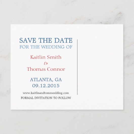 日付の保存 – カスタマイズ可能 – ジョージア 案内ポストカード (裏面)