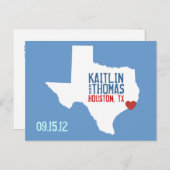 日付の保存 – カスタマイズ可能 – テキサス州 案内ポストカード (正面/裏面)