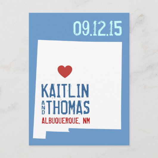 日付の保存 – カスタマイズ可能 – ニューメキシコ 案内ポストカード (正面)