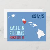 日付の保存 – カスタマイズ可能 – ハワイ 案内ポストカード (正面/裏面)