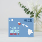 日付の保存 – カスタマイズ可能 – ハワイ 案内ポストカード (スタンド正面)