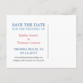 日付の保存 – カスタマイズ可能 – バージニア 案内ポストカード (裏面)