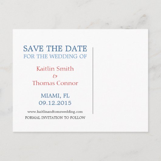 日付の保存 – カスタマイズ可能 – フロリダ 案内ポストカード (裏面)