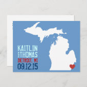 日付の保存 – カスタマイズ可能 – ミシガン 案内ポストカード (正面/裏面)