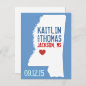 日付の保存 – カスタマイズ可能 – ミシシッピ 案内ポストカード (正面/裏面)