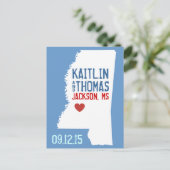 日付の保存 – カスタマイズ可能 – ミシシッピ 案内ポストカード (スタンド正面)