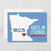日付の保存 – カスタマイズ可能 – ミネソタ 案内ポストカード (正面/裏面)