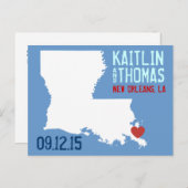 日付の保存 – カスタマイズ可能 – ルイジアナ 案内ポストカード (正面/裏面)