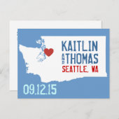 日付の保存 – カスタマイズ可能 – ワシントン 案内ポストカード (正面/裏面)