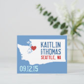 日付の保存 – カスタマイズ可能 – ワシントン 案内ポストカード (スタンド正面)