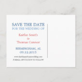 日付の保存 – カスタマイズ可能 – Alabama 案内ポストカード (裏面)