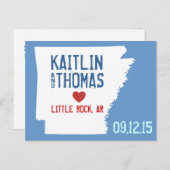 日付の保存 – カスタマイズ可能 – Arkansas 案内ポストカード (正面/裏面)