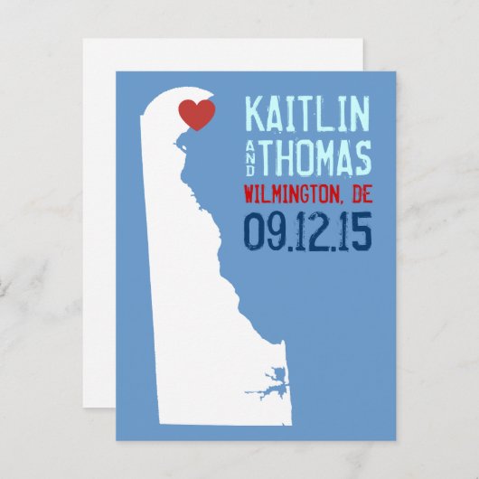 日付の保存 – カスタマイズ可能 – Delaware 案内ポストカード (正面/裏面)