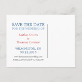 日付の保存 – カスタマイズ可能 – Delaware 案内ポストカード (裏面)