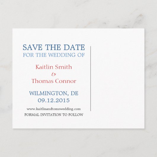 日付の保存 – カスタマイズ可能 – Delaware 案内ポストカード (裏面)